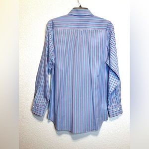 Peter Millar mens long sleeve dress shirt button down striped Blue Sz. L